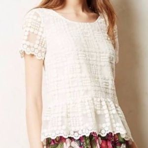 Anthropologie Leifsdottir Dotted Lace Blouse